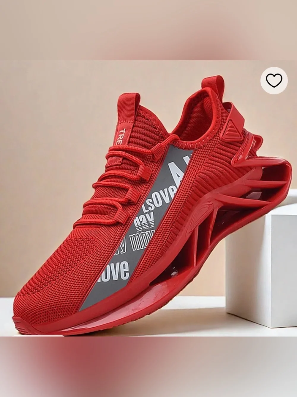 Men's Red Performance Knit Sneakers